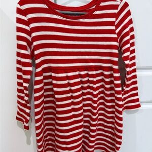 Old Navy Kids Red and White Striped Long Sleeve Tee